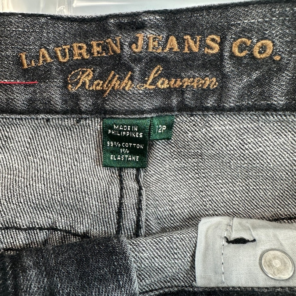Lauren Jeans Co. Ralph Lauren Black Wash Straight Leg Jeans Women's 12P 32x26" - Picture 8 of 8